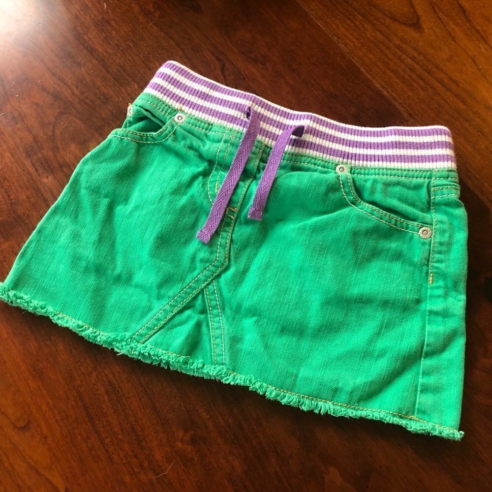 Mini Boden Green and Purple mini Skirt- Sz. 3-4Y